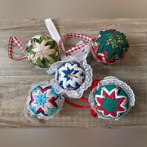 Handmade Quilted star festive Holiday Ornaments Set Christmas decorations